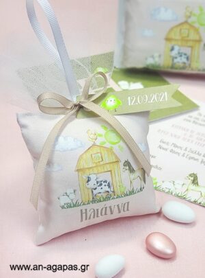 Μπομπονιέρα Βάπτισης Μαξιλαράκι Farm Girl