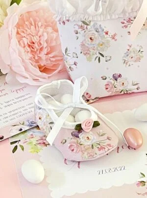 Μπομπονιέρα Βάπτισης Μπαρετάκι English Garden