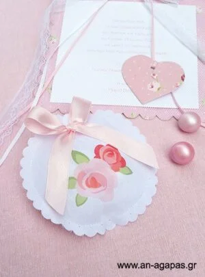 Μπομπονιέρα  Βάπτισης  Μπισκότο  Blossom  In  PInk 