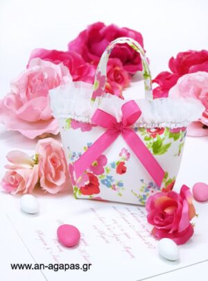 Μπομπονιέρα  Βάπτισης  Τσαντάκι  SprIng  Floral
