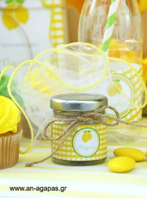 Μπομπονιέρα  Βαζάκι  Κερί  65ml  Lemon  Checks 