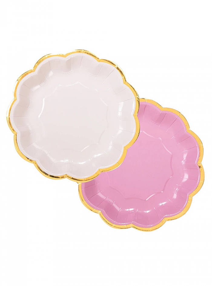 Πιάτο Γλυκού Pink Scalloped (12τμχ)
