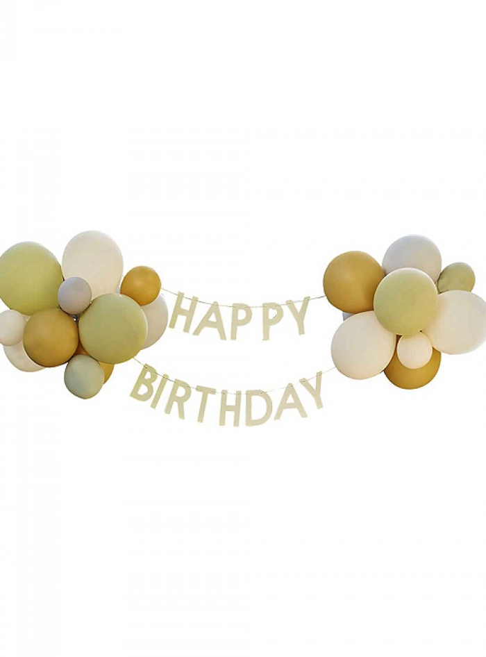 Σετ Διακόσμησης Γιρλάντα Happy Birthday-Μπαλόνια