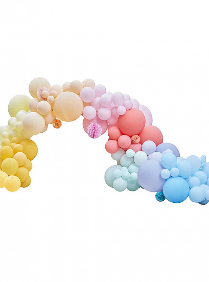 Σετ Διακόσμησης Μπαλόνια-Honeycombs-Fans Mix-Coloured