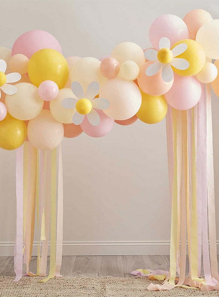 Σετ Διακόσμησης Μπαλόνια-Streamers-Μαργαρίτες Pastel