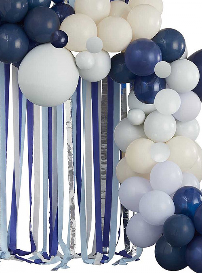 Σετ Διακόσμησης Μπαλόνια-Streamers Μπλε