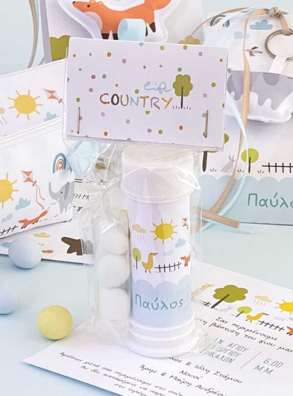 Μπομπονιέρα Δώρο Βάπτισης Bubbles Country Life