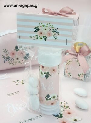 Μπομπονιέρα Δώρο Βάπτισης Bubbles Pink Blush