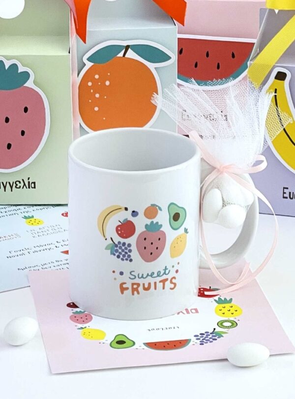 Μπομπονιέρα Δώρο Βάπτισης Κούπα Fruits