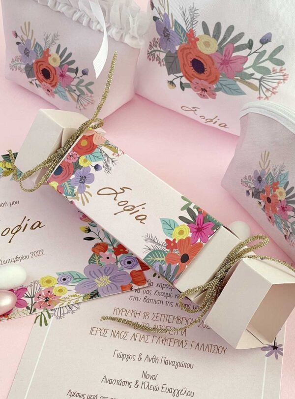 Μπομπονιέρα Καραμέλα Pink Modern Blossom
