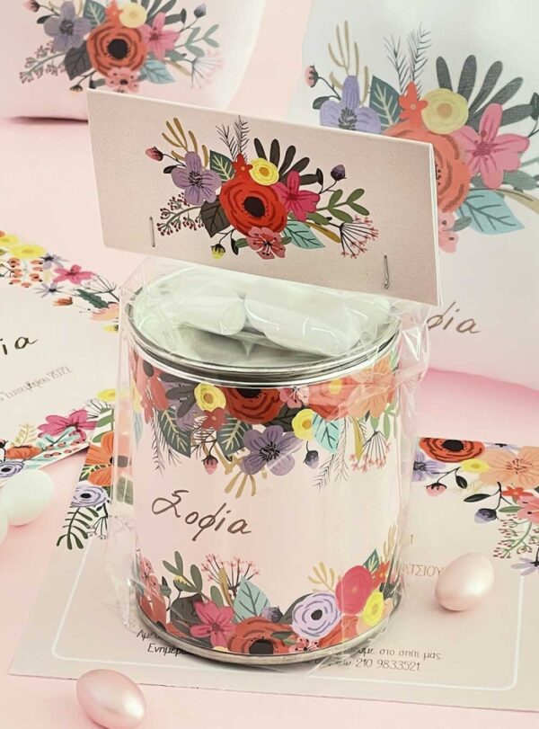 Μπομπονιέρα Κουμπαράς Pink Modern Blossom