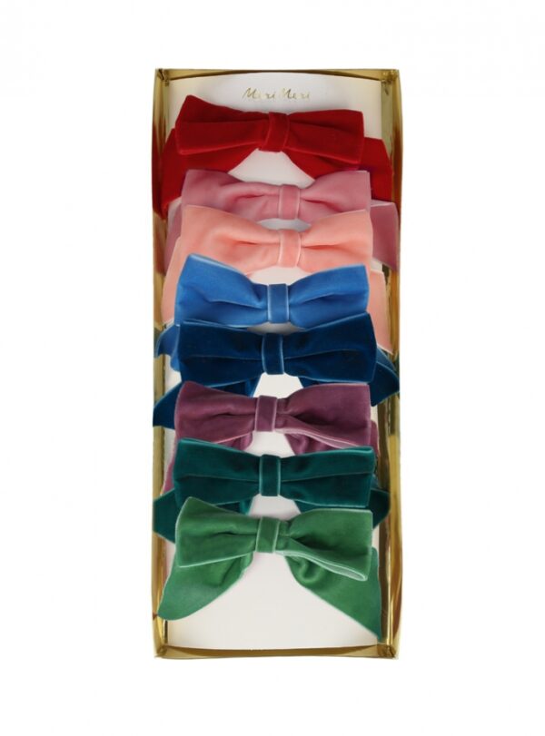 Κλιπ Μαλλιών Velvet Bow, 8τμχ