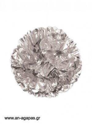 Διακοσμητική  Μπάλα  Puff  Ασημί  Foil 