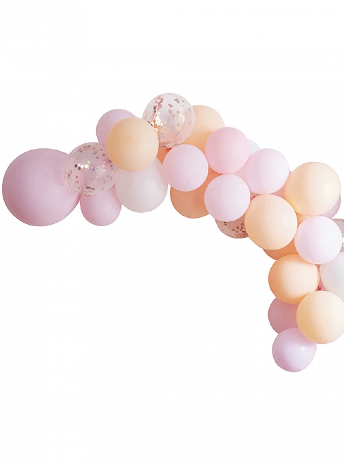Αψίδα Μπαλόνια Matte Peach & Pink Confetti (60τμχ)