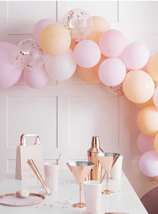Αψίδα Μπαλόνια Matte Peach & Pink Confetti (60τμχ)