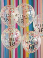 Μπαλόνια-Rainbow-Confetti-Hello-18.jpg Σετ Μπαλόνια Rainbow Confetti Hello 18