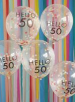 Μπαλόνια-Rainbow-Confetti-Hello-50.jpg Σετ Μπαλόνια Rainbow Confetti Hello 50