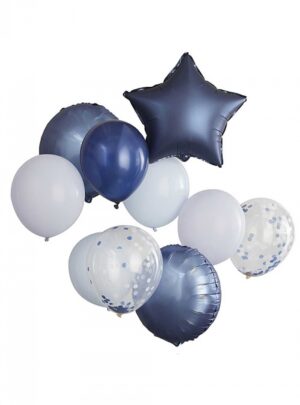 Σετ Μπαλόνια Μπλε-Σιέλ-Confetti