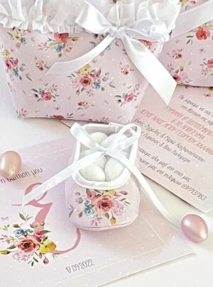 Μπομπονιέρα Μπαρετάκι PInk VIntage Roses