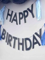Γιρλάντα Μπλε Happy Birthday Tassels