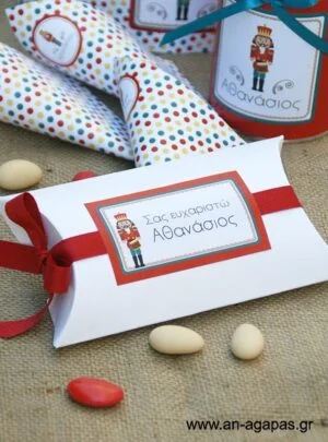 Χριστουγεννιάτικη  Μπομπονιέρα  Βάπτισης  μπομπέ  κουτί  Nutcracker 