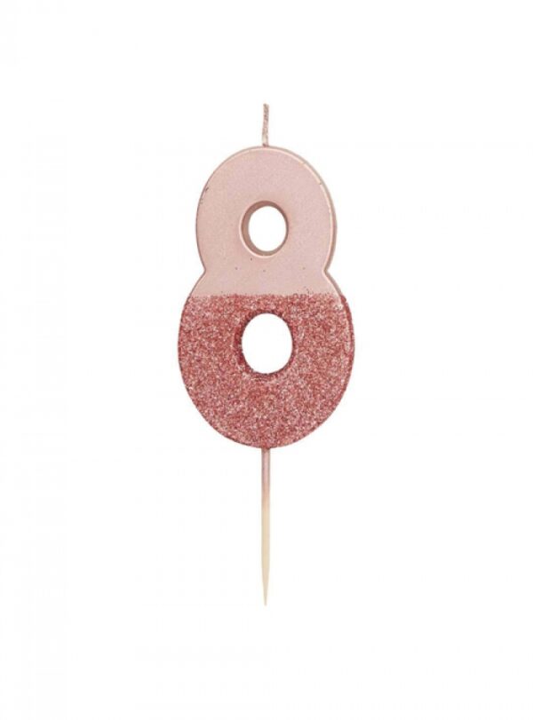 Κεράκι Νο 8 Rose Gold
