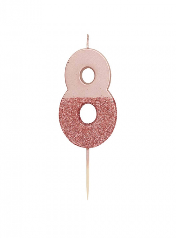 Κεράκι Νο 8 Rose Gold