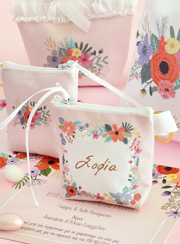 Μπομπονιέρα Πορτοφόλι PInk Modern Blossom