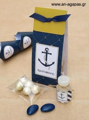   Μπομπονιέρα  Φάκελος  Bubbles  Nautical  Gold 