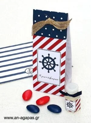   Μπομπονιέρα  Φάκελος  Bubbles  Red  Nautical 