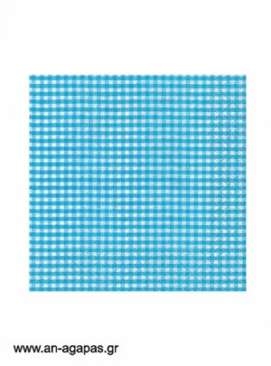 Χαρτοπετσέτα  Φαγητού  Checked  Turquoise  (20τμχ) 