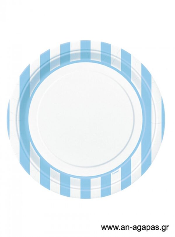 Πιάτο  Φαγητού  Striped  Blue  (8τμχ)