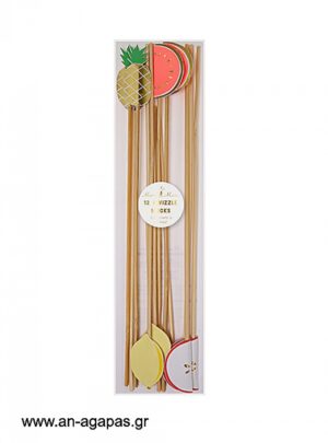 Καλοκαιρινά  Φρούτα  Ξύλινα  stick  12τμχ 