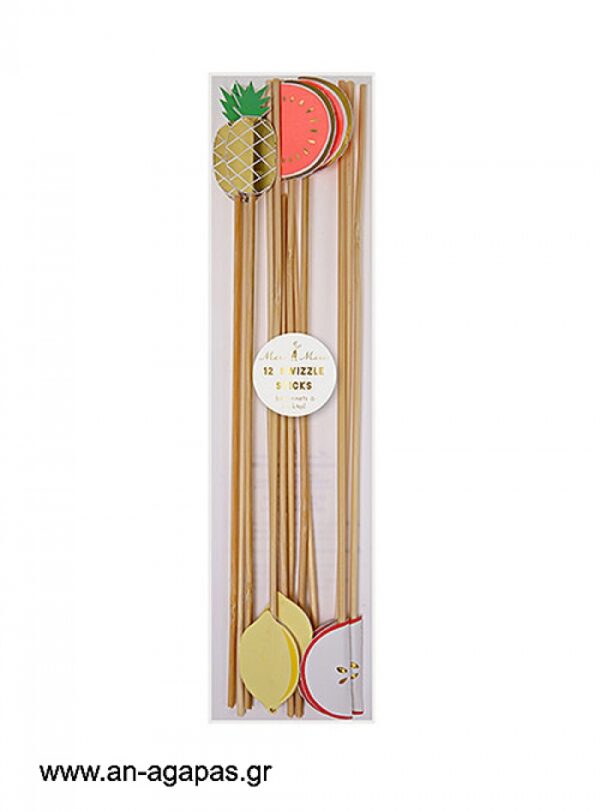 Καλοκαιρινά  Φρούτα  Ξύλινα  stick  12τμχ