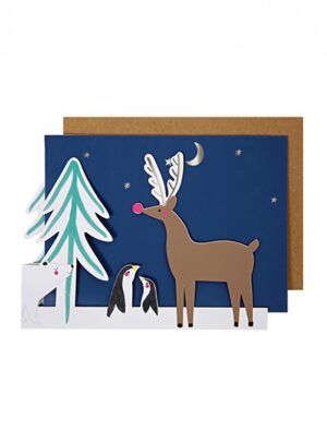 Ευχετήρια  Χριστουγεννιάτικη  Κάρτα  Concertina  Πολική  Αρκούδα