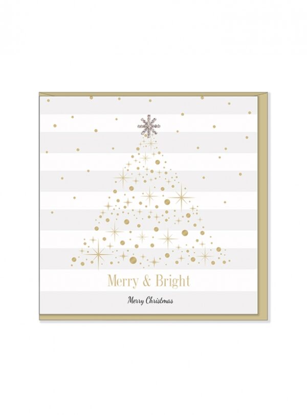 Ευχετήρια  Χριστουγεννιάτικη  κάρτα  Merry  &  Bright