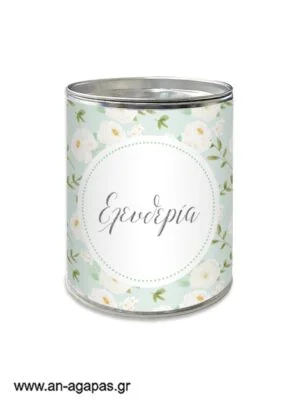 Μπομπό βάπ Κουμπαράς Mint White Flowers