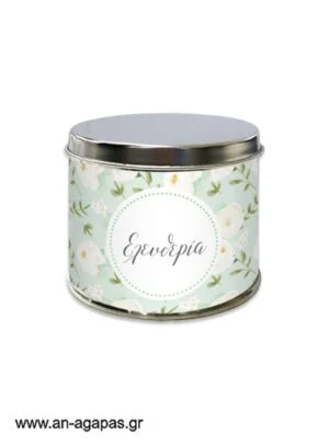 Μπομπό βάπ μετ κουτί Mint White Flowers