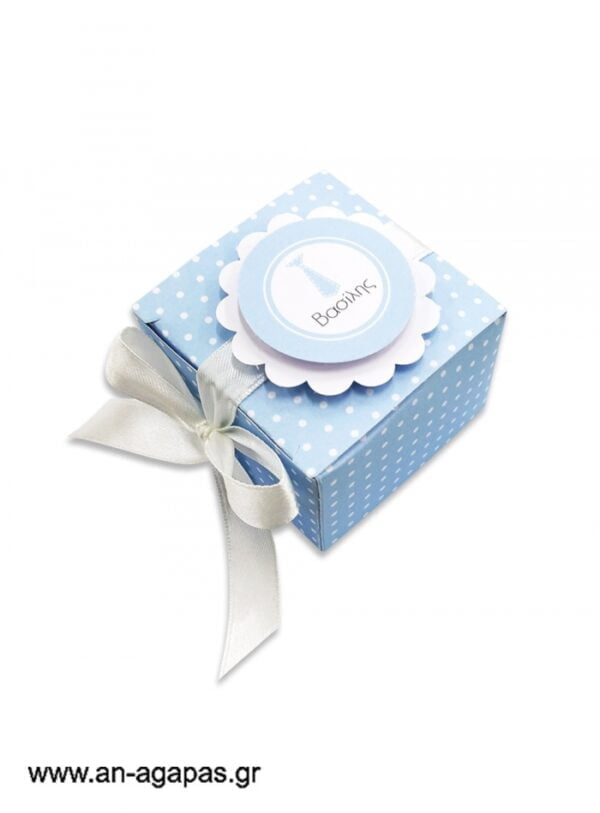 Μπομπονιέρα  βάπτισης  3D  κουτάκι  Baby  Tie