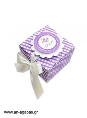 Μπομπονιέρα  βάπτισης  3D  κουτάκι  Lavender  Blossom