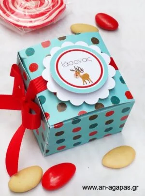 Μπομπονιέρα  βάπτισης  3D  κουτάκι  Merry  Wishes 