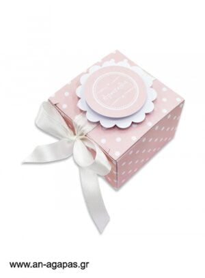 Μπομπονιέρα  βάπτισης  3D  κουτάκι  Pink  Star
