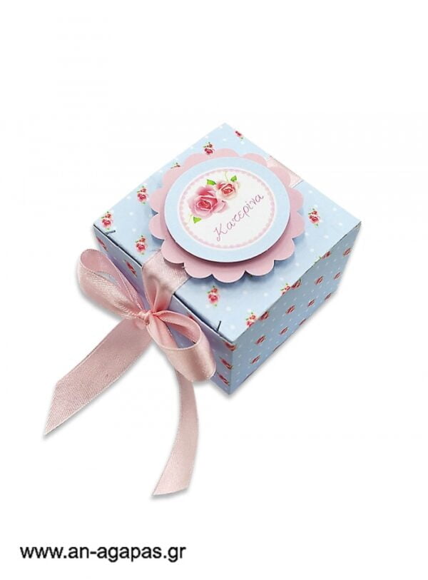 Μπομπονιέρα  βάπτισης  3D  κουτάκι  Shabby  Chic