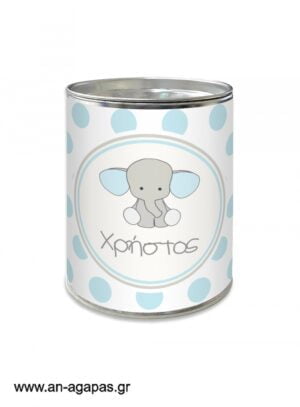 Μπομπονιέρα  βάπτισης  κουμπαράς  Baby  Blue  Elephant