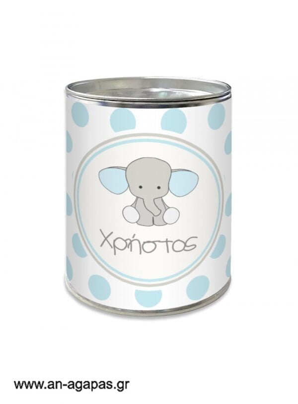 Μπομπονιέρα  βάπτισης  κουμπαράς  Baby  Blue  Elephant