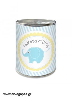 Μπομπονιέρα  βάπτισης  κουμπαράς  Baby  Elephant  Blue