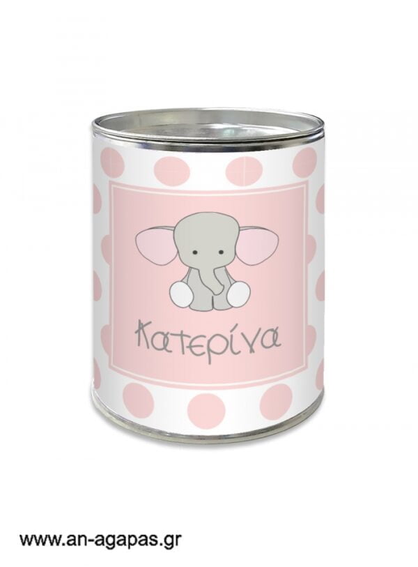 Μπομπονιέρα  βάπτισης  κουμπαράς  Baby  Pink  Elephant