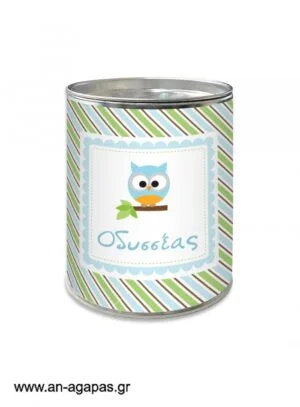 Μπομπονιέρα  βάπτισης  κουμπαράς  Blue  Owl