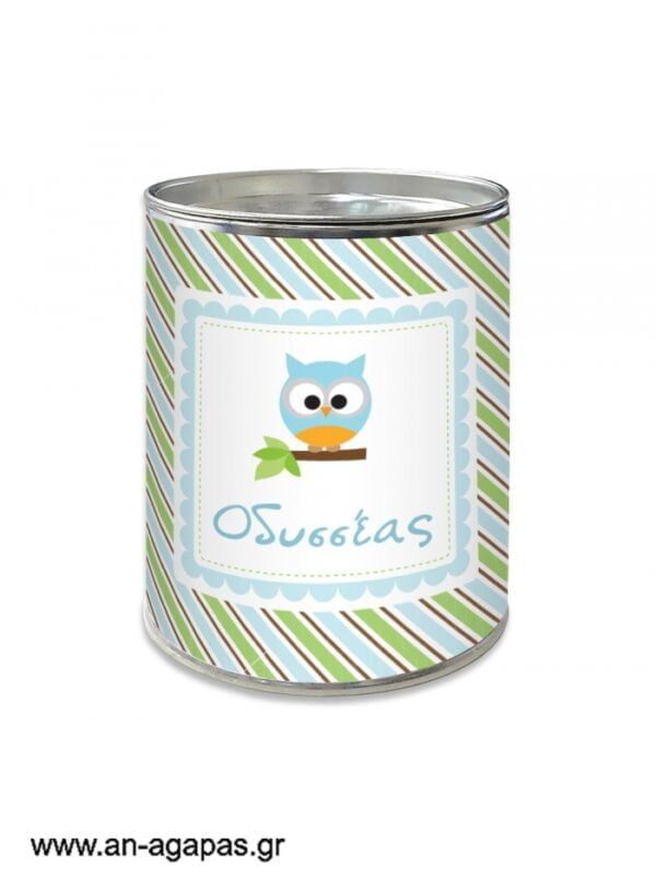 Μπομπονιέρα  βάπτισης  κουμπαράς  Blue  Owl
