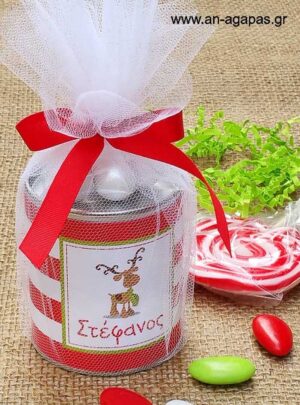 Μπομπονιέρα  βάπτισης  κουμπαράς  Christmas  Fun